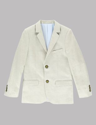 Notch Lapel 2 Button Jacket with Linen &#40;5-14 Years&#41;